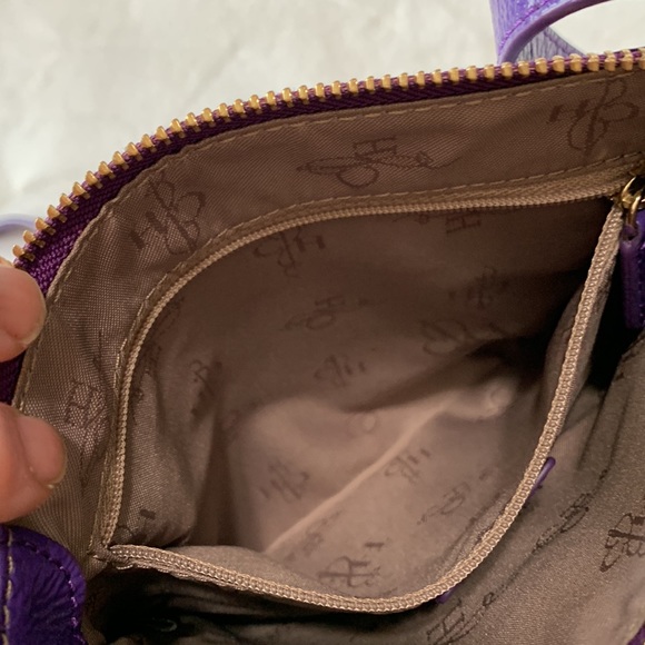 Patent leather Purple Crossbody Purse w/ Gold Hardware Cole Haan EUC - Picture 11 of 16